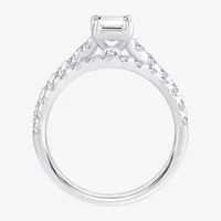 (H-I / SI1-SI2) Signature By Modern Bride Emerald Cut Womens 2 CT. T.W. Lab Grown White Diamond Bridal Set 14K Gold