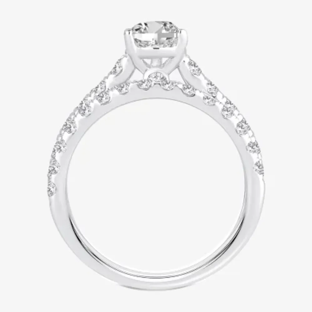 (H-I / SI1-SI2) Signature By Modern Bride Womens 2 CT. T.W. Lab Grown White Diamond 14K Gold  Pear Bridal Set