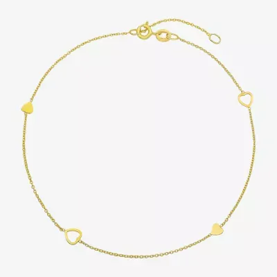 Made in Italy 10K Gold 9 Inch Solid Cable Ankle Bracelet