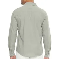 mutual weave Stretch Oxford Mens Regular Fit Long Sleeve Button-Down Shirt