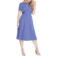 Ivy & Blue Womens Short Sleeve Fit + Flare Dress