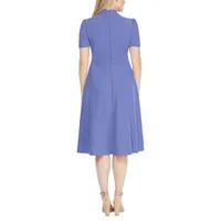 Ivy & Blue Womens Short Sleeve Fit + Flare Dress