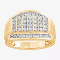 Mens 1 CT. T.W. Diamond 10K Gold Round Fashion Ring