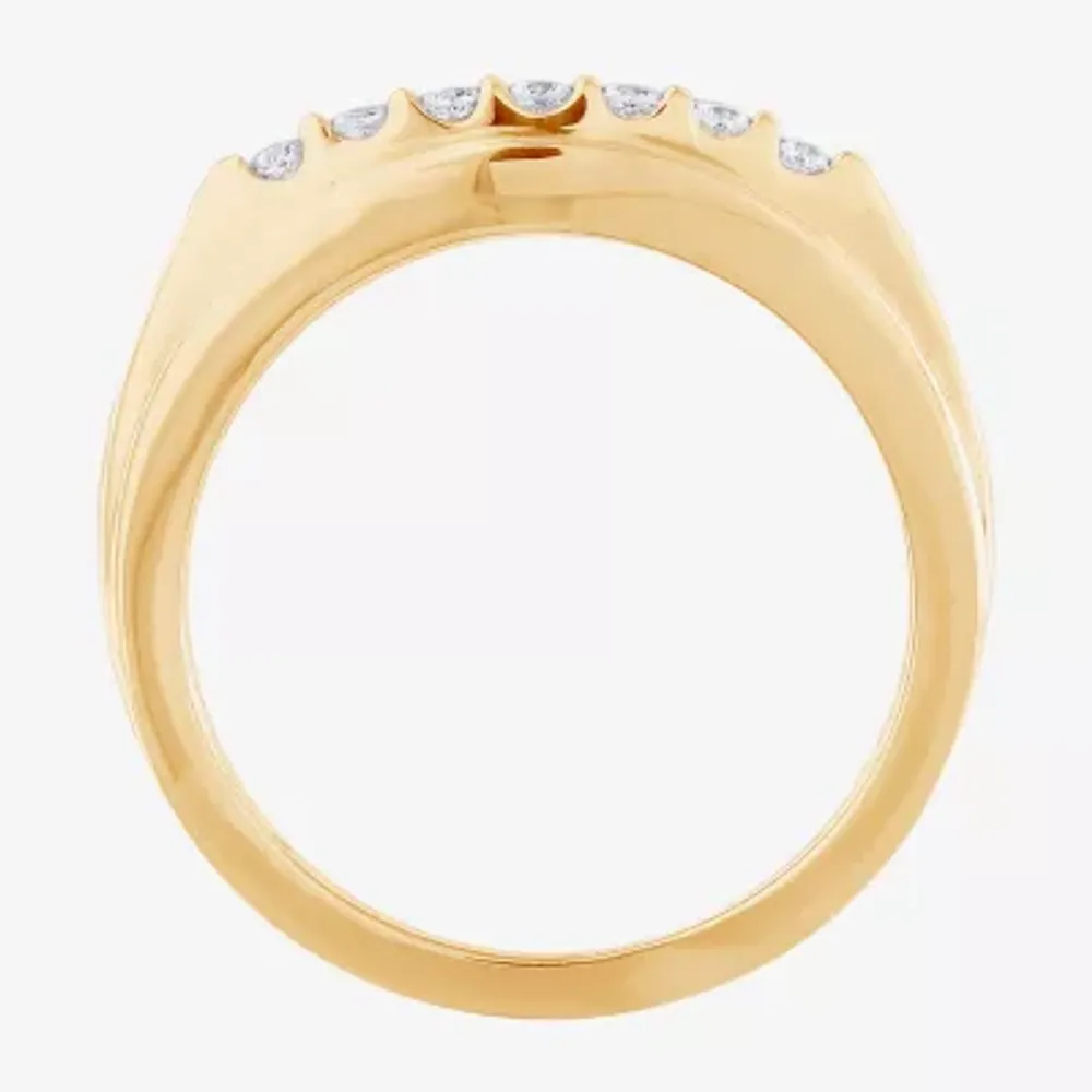 Mens 1 CT. T.W. Diamond 10K Gold Round Fashion Ring