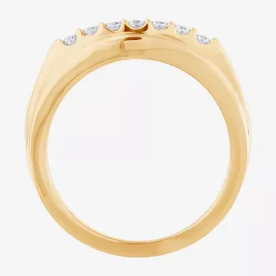 Mens 1 CT. T.W. Diamond 10K Gold Round Fashion Ring