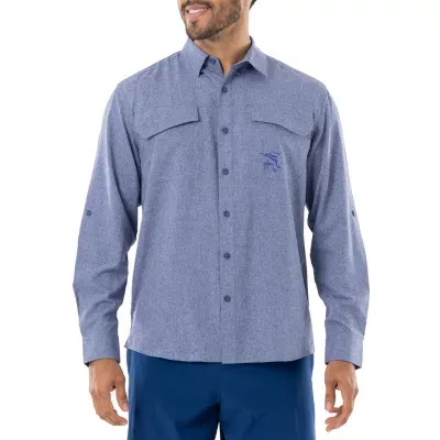 Guy Harvey Mens Long Sleeve Button-Down Shirt