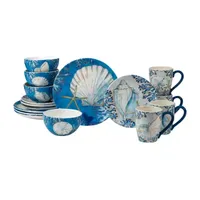 Certified International Playa Sheflls 16pc. Earthenware Dinnerware Set