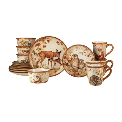 Certified International Pine Forest 16-pc. Earthenware Dinnerware Set