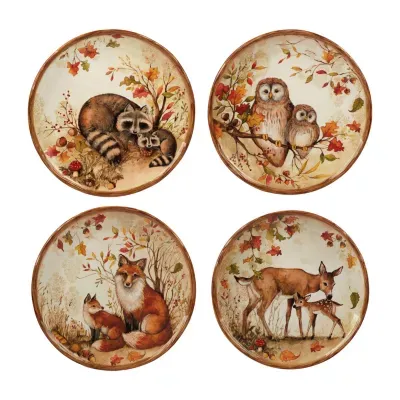 Certified International Pine Forest 4-pc. Earthenware Salad Plate