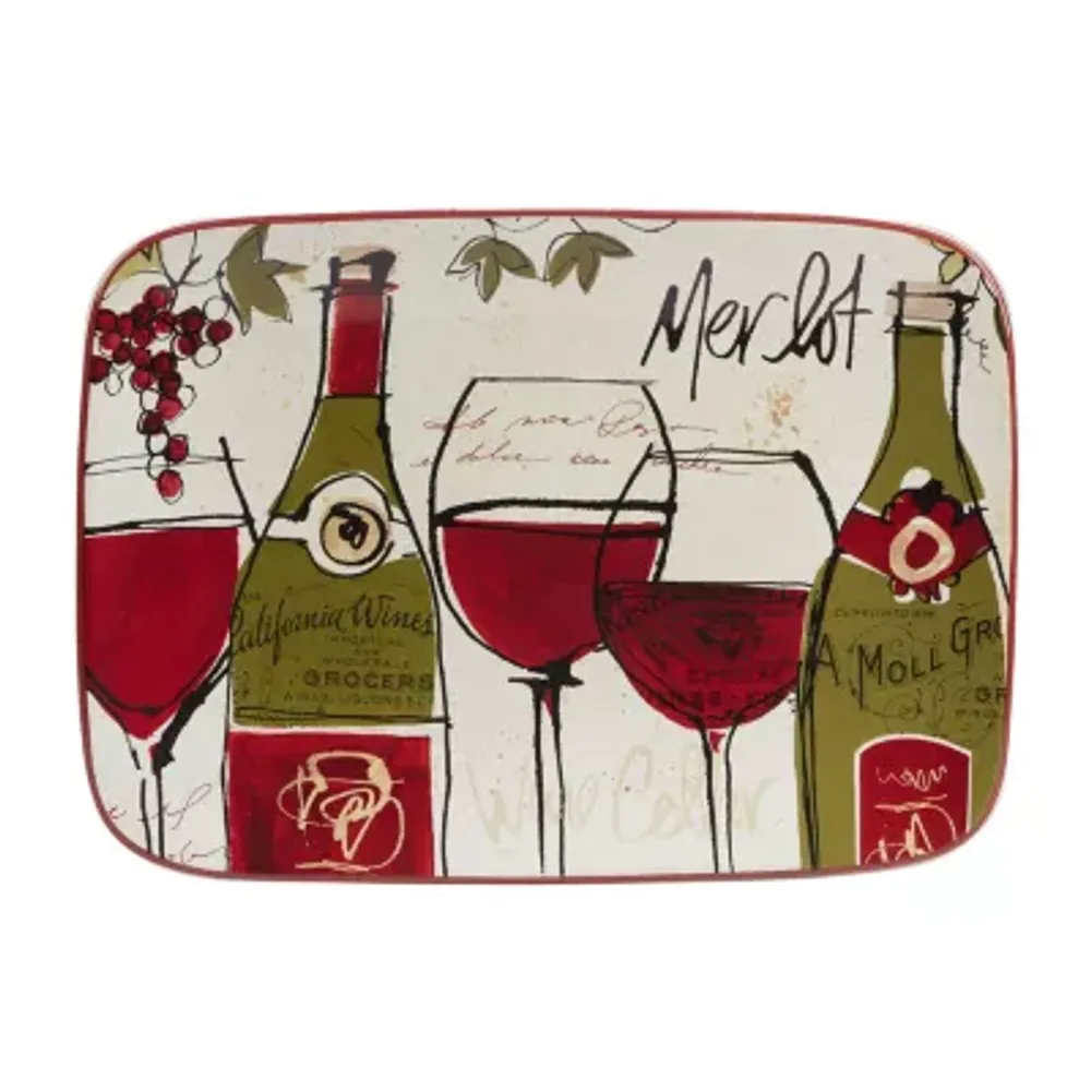 Certified International Wine Country Earthenware Serving Platter