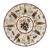 Certified International Wine Country Earthenware Chip + Dip Set