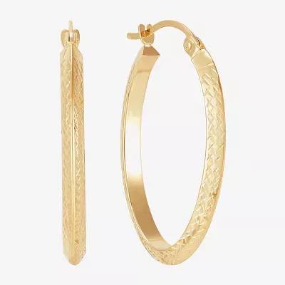 14K Gold 30mm Round Hoop Earrings