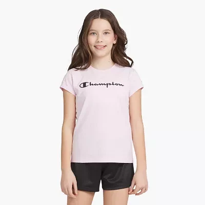 Champion Big Girls Crew Neck Short Sleeve Graphic T-Shirt