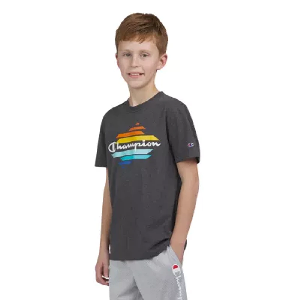 Champion Big Boys Crew Neck Short Sleeve Graphic T-Shirt