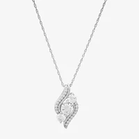 Diamonart Womens White Cubic Zirconia Sterling Silver Pendant Necklace