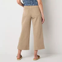 a.n.a Womens High Rise Cropped Wide Leg Jean