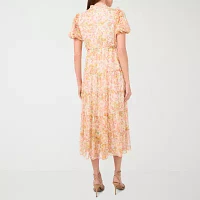 Sam And Jess Womens Short Sleeve Floral Maxi Dress