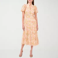 Sam And Jess Womens Short Sleeve Floral Maxi Dress