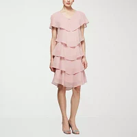 S. L. Fashions Womens Short Sleeve Shift Dress
