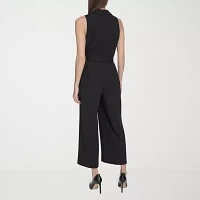 Marc New York Womens Sleeveless Belted Jumpsuit