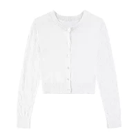 Byer California Girls Round Neck Long Sleeve Cardigan