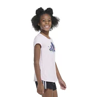 adidas Big Girls Crew Neck Short Sleeve Graphic T-Shirt