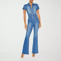 Forever 21 Denim Womens Short Sleeve Jumpsuit-Juniors