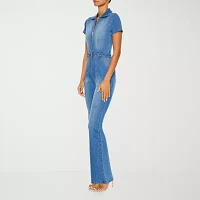 Forever 21 Denim Womens Short Sleeve Jumpsuit-Juniors