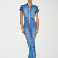 Forever 21 Denim Womens Short Sleeve Jumpsuit-Juniors