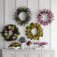 Linden Street 24in Lavendar Wild Flower Indoor Wreath