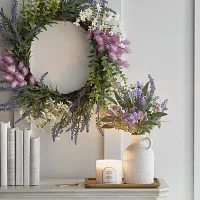 Linden Street 24in Lavendar Wild Flower Indoor Wreath