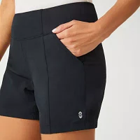 Free Country Womens Mid Rise Moisture Wicking Hybrid Short