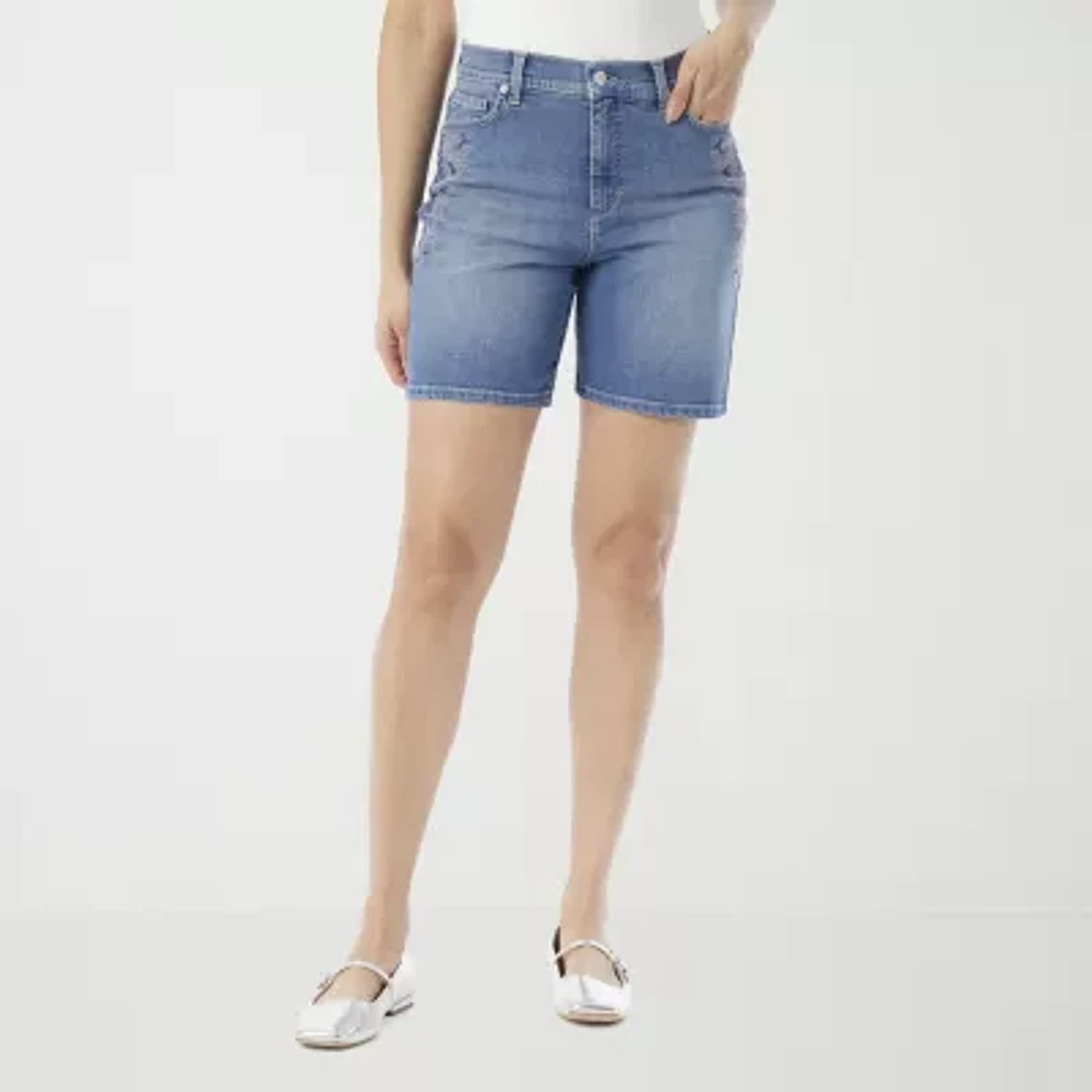 Gloria Vanderbilt Womens High Rise Denim Short