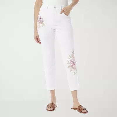 Gloria Vanderbilt Amanda Womens Embroidered Ankle Jean