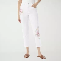 Gloria Vanderbilt Amanda Womens Embroidered Ankle Jean