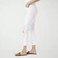 Gloria Vanderbilt Amanda Womens Embroidered Ankle Jean