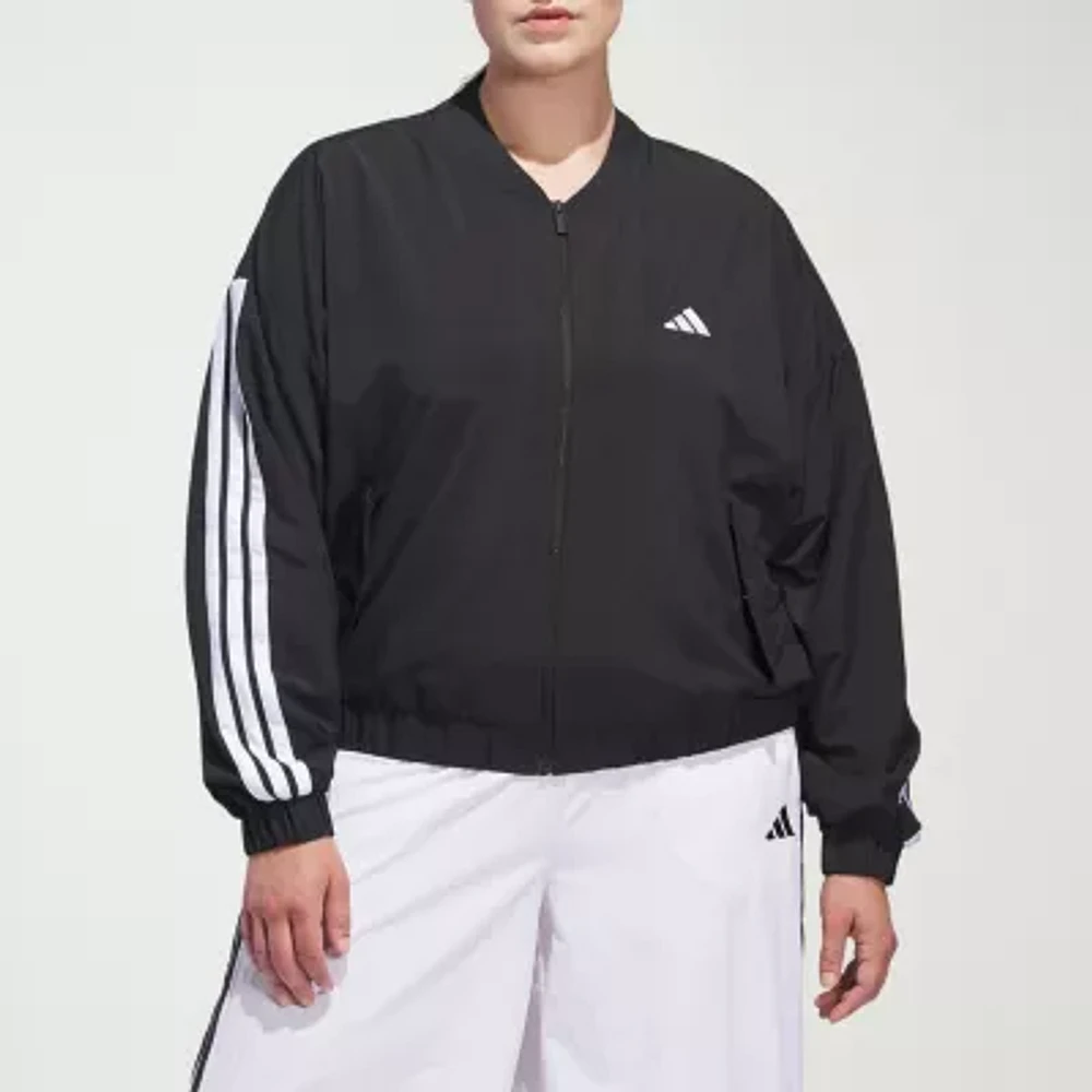 adidas 3 Stripes Woven Bomber Jacket (Plus Size)
