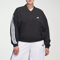 adidas 3 Stripes Woven Bomber Jacket (Plus Size)