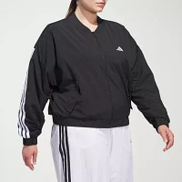 adidas 3 Stripes Woven Bomber Jacket (Plus Size)