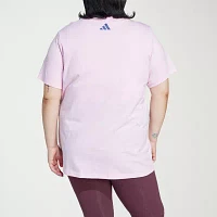 adidas Floral Linear Logo Graphic Tee (Plus Size)