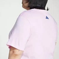adidas Floral Linear Logo Graphic Tee (Plus Size)