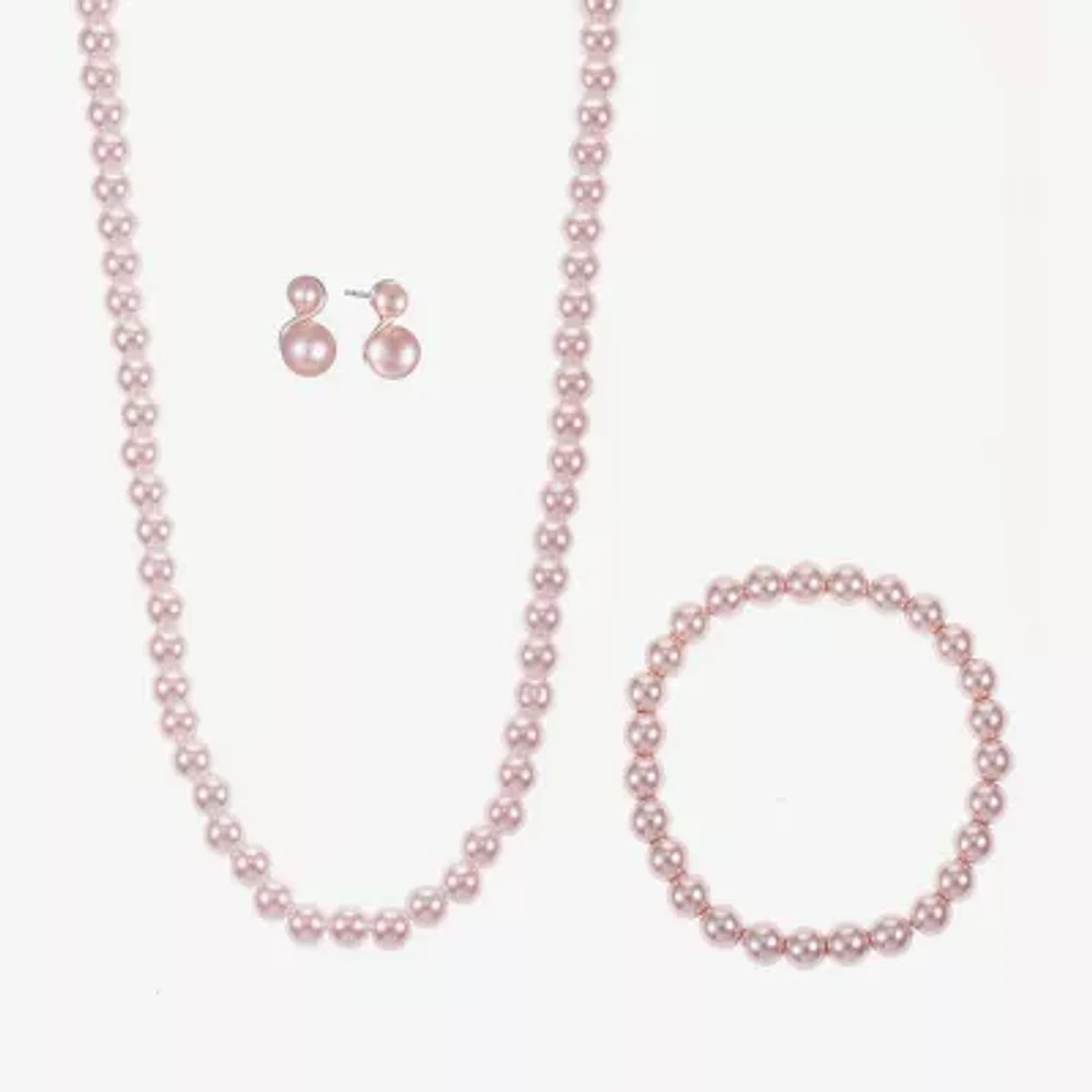 Monet Jewelry Collar Necklace, Stretch Bracelet And Stud Earring 3-pc. Simulated Pearl Set