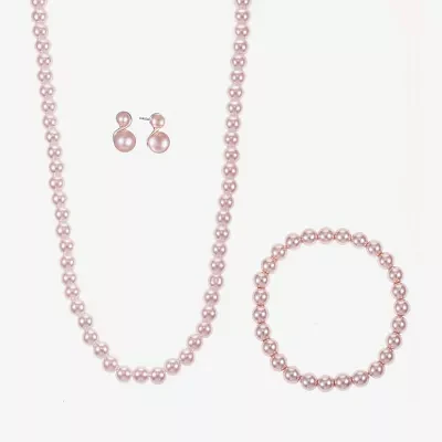 Monet Jewelry Collar Necklace, Stretch Bracelet And Stud Earring 3-pc. Simulated Pearl Set
