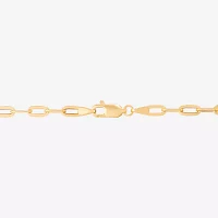 Made in Italy 10K Gold 7 Inch Hollow Paperclip Chain Bracelet
