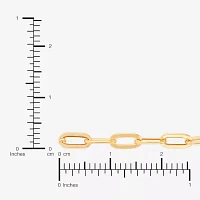 Made in Italy 10K Gold 7 Inch Hollow Paperclip Chain Bracelet