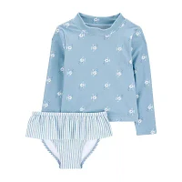 Carter's Baby Girls Animal Rash Guard Set