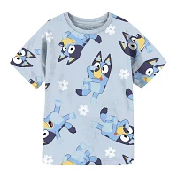 Little & Big Girls Crew Neck Short Sleeve Bluey Graphic T-Shirt