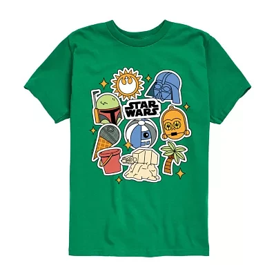 Disney Collection Little & Big Boys Crew Neck Short Sleeve Star Wars Graphic T-Shirt