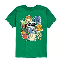 Disney Collection Little & Big Boys Crew Neck Short Sleeve Star Wars Graphic T-Shirt