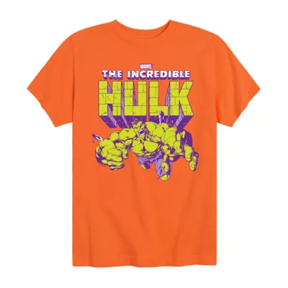 Disney Collection Little & Big Boys Crew Neck Short Sleeve Hulk Graphic T-Shirt